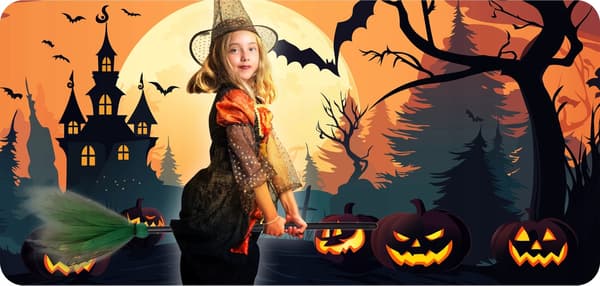 Heksekost Halloween-tilbehør 87 cm
