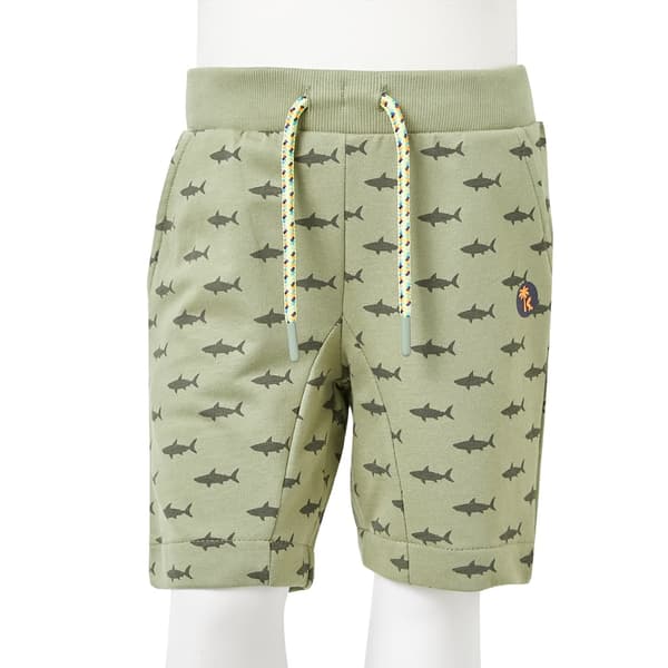 Børneshorts med snøre, lys khaki, 128