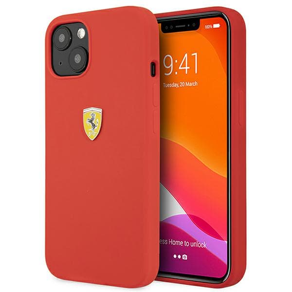 Ferrari Silikone Etui til iPhone 13 mini, Rød