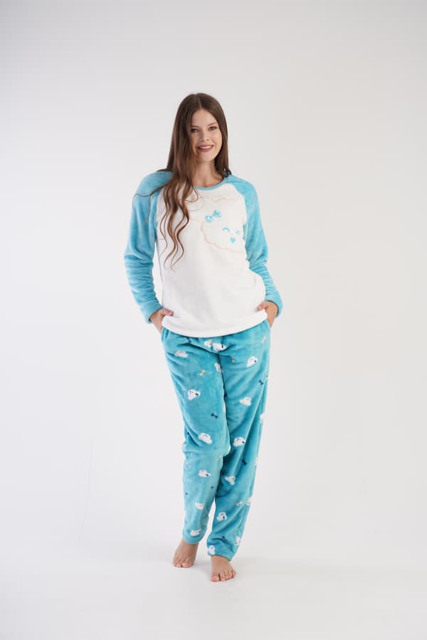 Dam vinterplyschpyjamas L 40 varm tjock