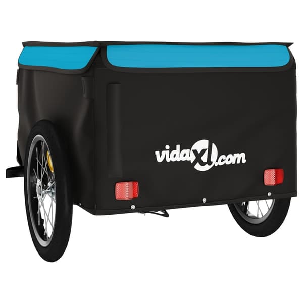 vidaXL cykelanhænger, sort og blå, 45 kg, jern