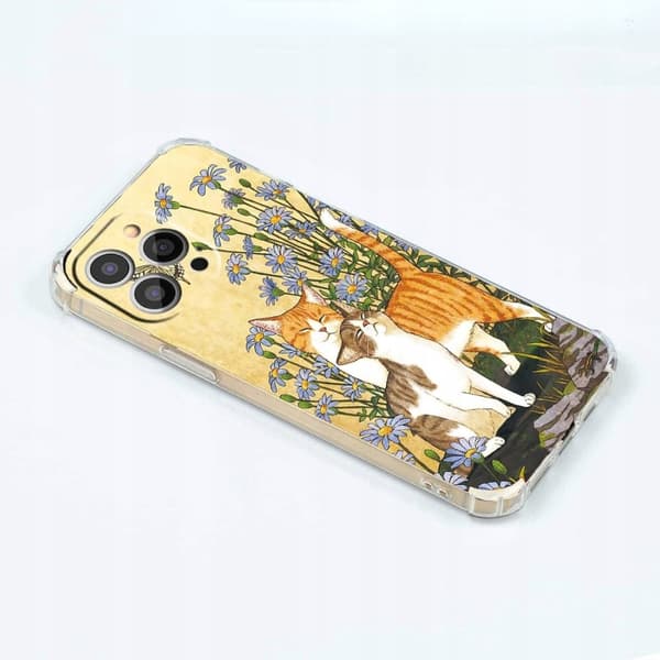 Generisk Vase - Kat og Blomst Cover til iPhone 12
