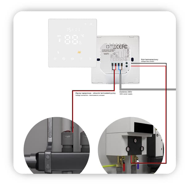 Zigbee Tuya PRO3 Sort Rumtermostat