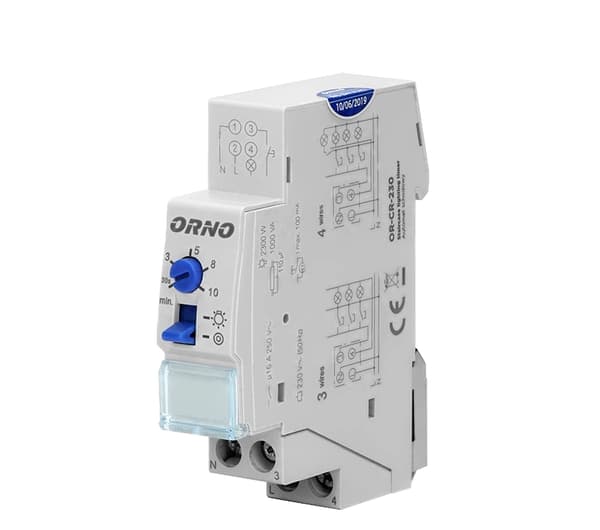 LED-trapptimer för DIN-skena 2300W 10A 3-4 trådar