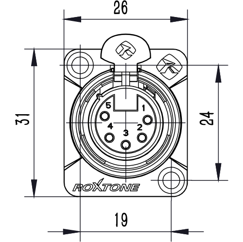 Panelstik Roxtone XLR RX5FD-NT