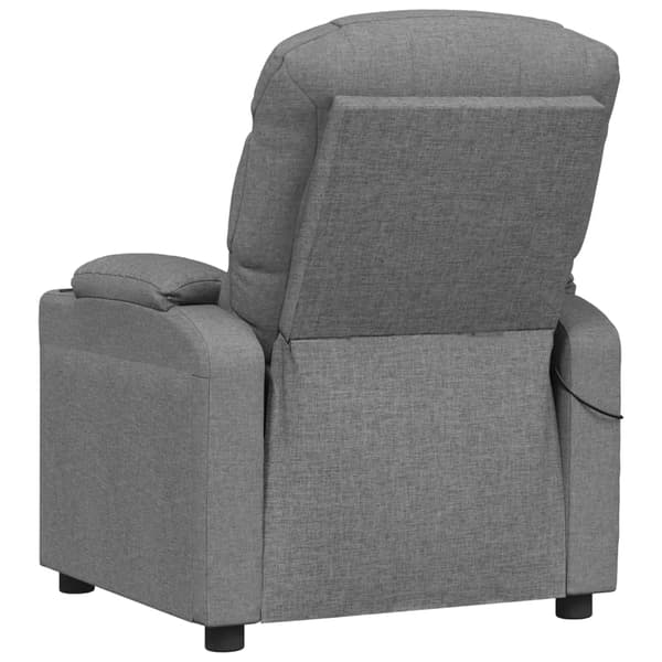 vidaXL elektrisk massagestol lysegrå stof