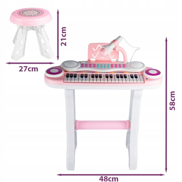 Orgelpiano för barn + mikrofon MP3 USB Z714R