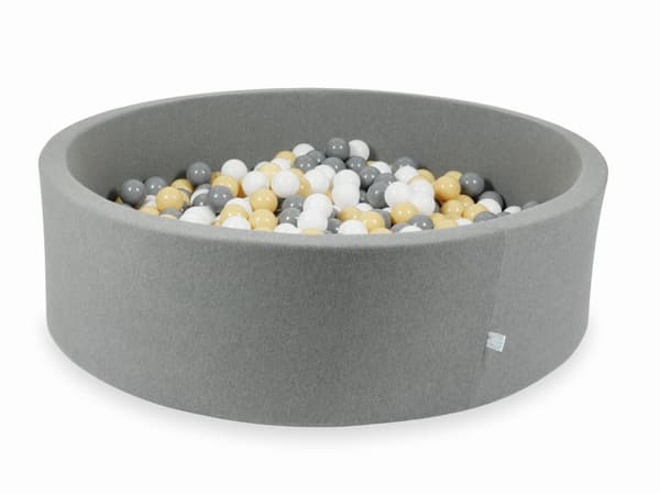 Torr grå pool 130x40 med 700 bollar: vit, grå, beige