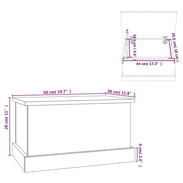 vidaXL kommode røget eg 50x30x28 cm træbaseret materiale