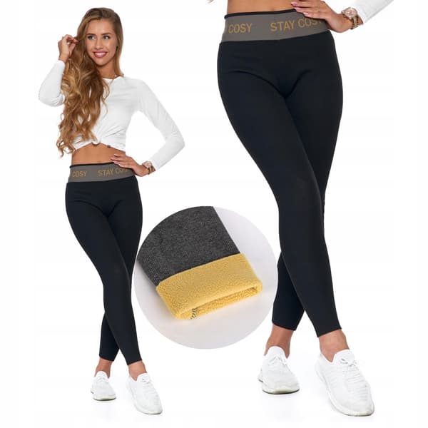 Dameisolerede ribbede leggings MORAJ S/M sort