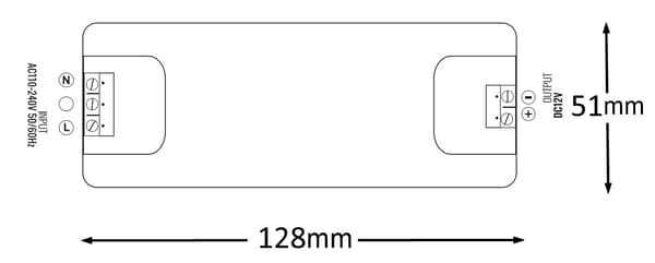 Møbel LED strømforsyningstransformator IP44 12V 36W 3A Ecolight
