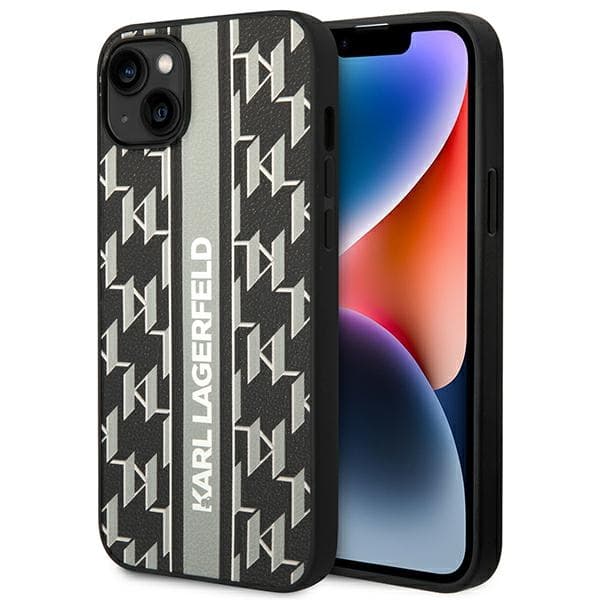 Karl Lagerfeld KLHCP14MPGKLSKG iPhone 14 Plus / 15 Plus 6,7" hårdt cover grå/grå Monogram Stripe