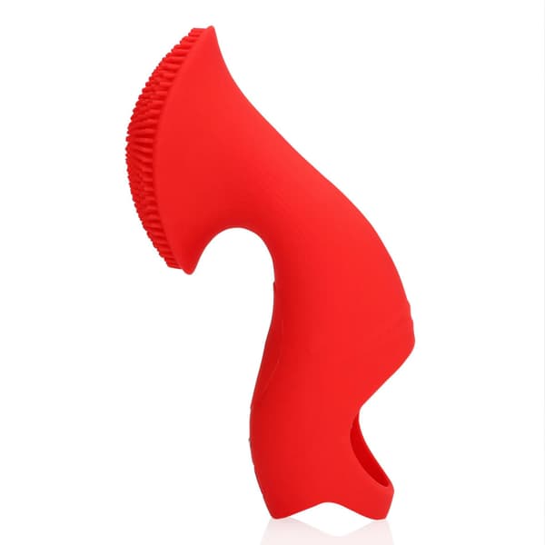 Tekstureret fingervibrator - Solopgangsrød