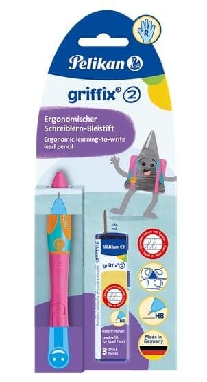 Griffix högerhänt vacker rosa automatisk penna