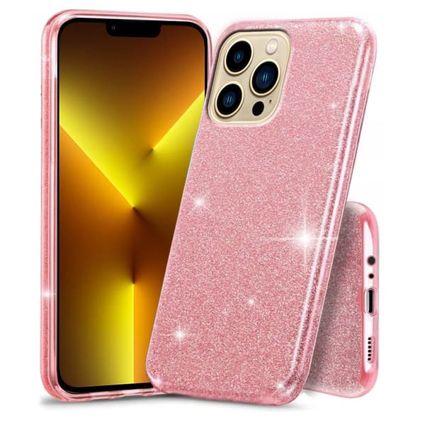 Glitteretui til iPhone 13 Pro Max, lyserød
