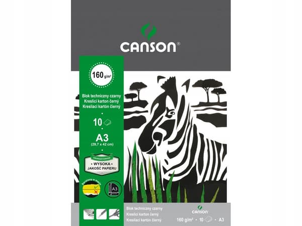 TEKNISK BLOK A3/10 SORT 160G CANSON A"10 3217