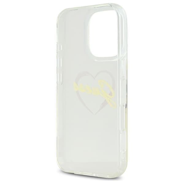 Guess IML Hjerte-etui til iPhone 16 Pro, Klar/Transparent