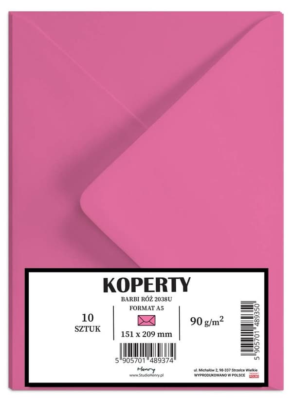 Barbii rosa A5-kuvert 10 st