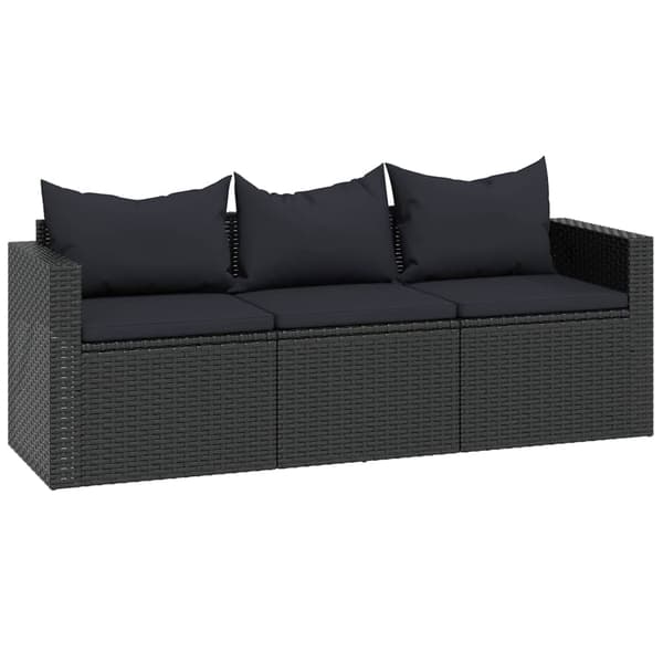 vidaXL haveloungesæt, sort, polyrattan