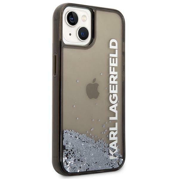 Karl Lagerfeld Liquid Glitter Elong-cover til iPhone 14 Plus, sort