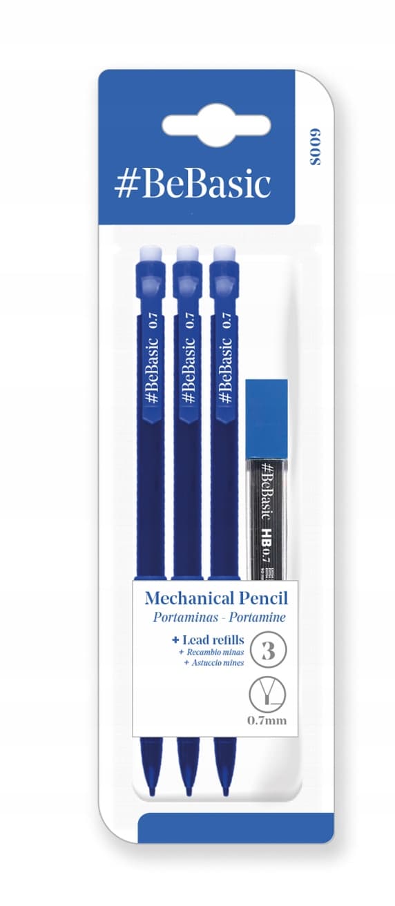 BeBasic HB 0,7 mm S009 Stiftpenna Set med 3 pennor + styluspenna