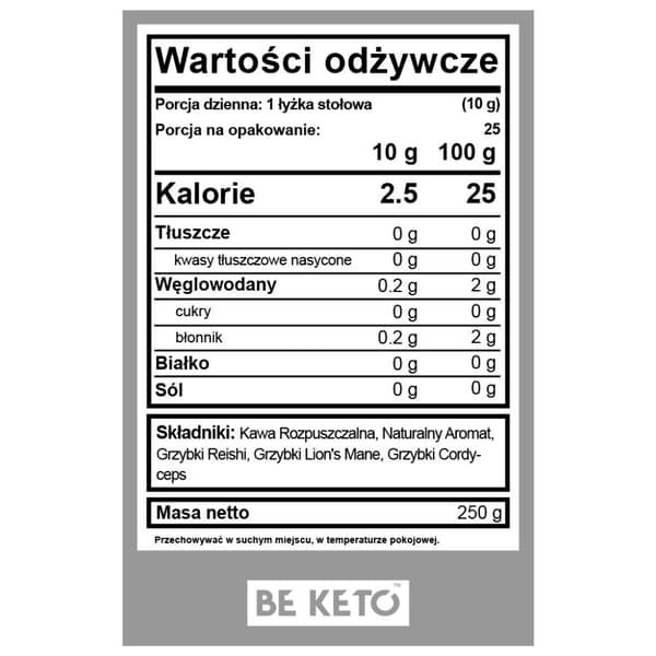 BeKeto Champignon Instant Kaffe 250g