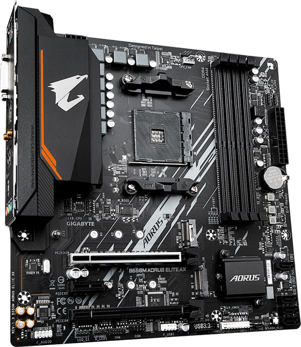 Gigabyte B550M Aorus Elite AX emolevy (sAM4, AMD B550, PCI-Ex16)
