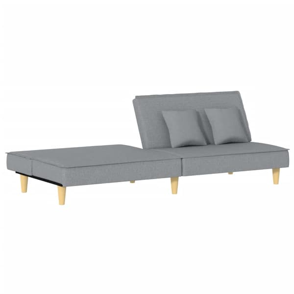 vidaXL Bäddsoffa, ljusgrå, klädd i tyg