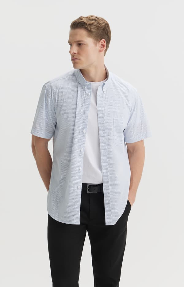 Slim fit skjorte med mikromønster M