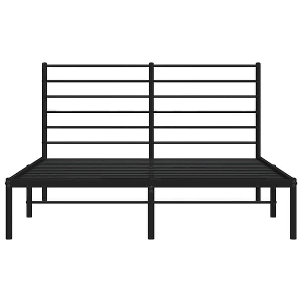 vidaXL metalsengestel med hovedgærde sort 135x190 cm