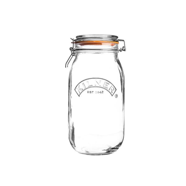 1,5 l rund burk med klipplock / Kilner