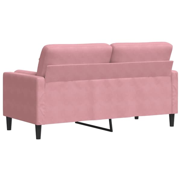 vidaXL 2-sitssoffa med kuddar, rosa, 140 cm, sammet