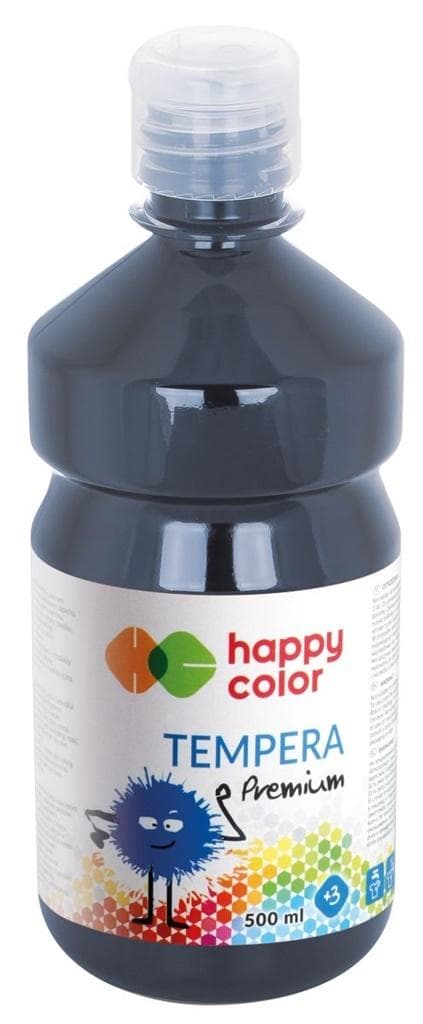 Premium tempera maling 500ml sort HAPPY COLOR
