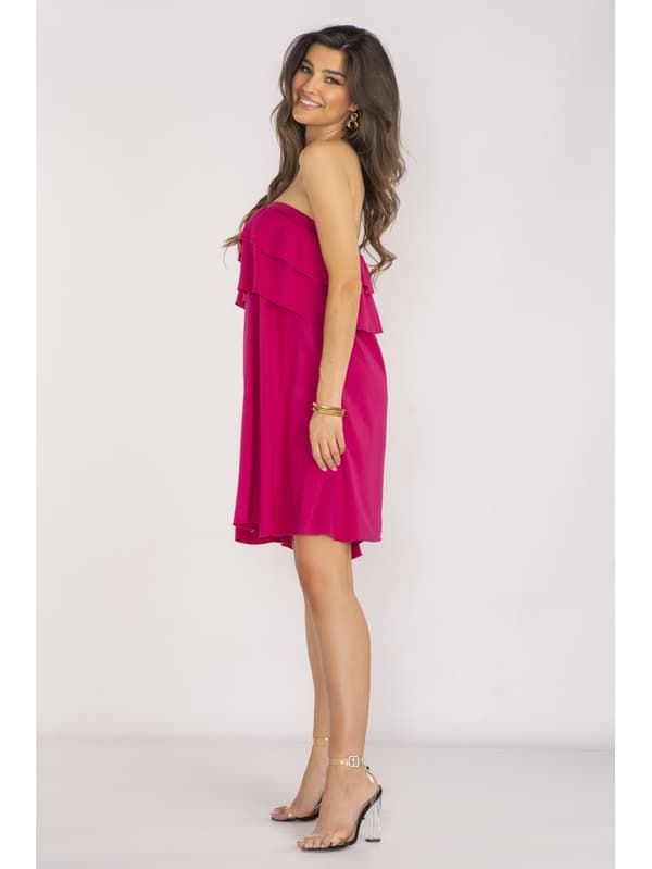 Trapez minikjole, fuchsia S/M