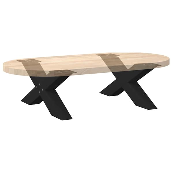 vidaXL sofabordsben, 2 stk., sort, 70x(30-31) cm, stål