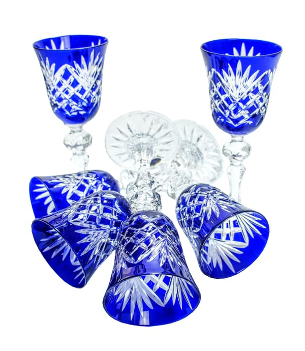 Koboltkristalllikörglas 60ml Ananas 6 stycken