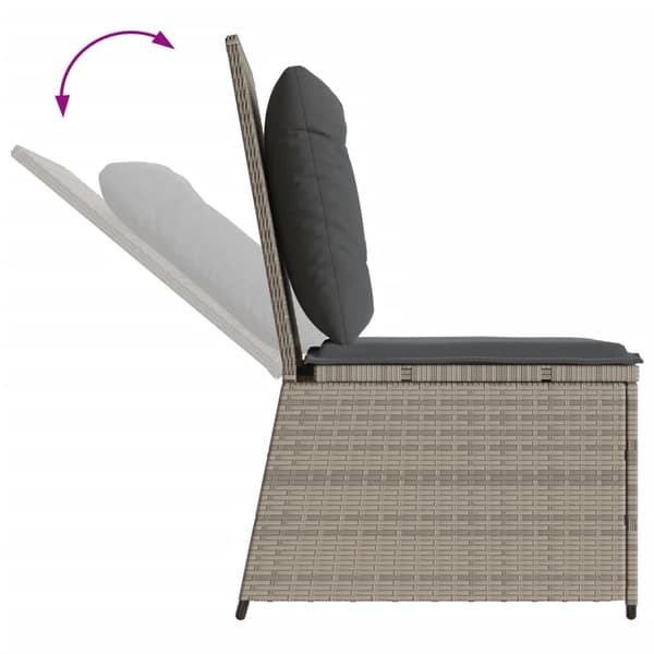 vidaXL havestol med hynder, lysegrå, polyrattan