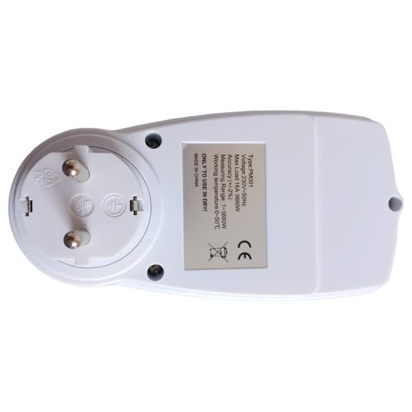 Wattmeter Elforbrugsmåler Hvid