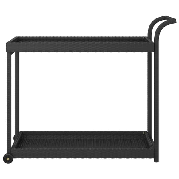 vidaXL barvogn, sort, 100x45x83 cm, polyrattan