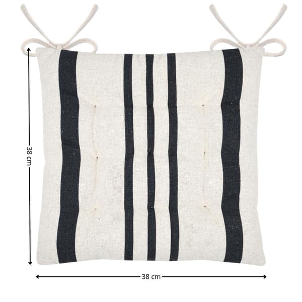 MANDUEL stolehynde 38x38 cm sorte striber