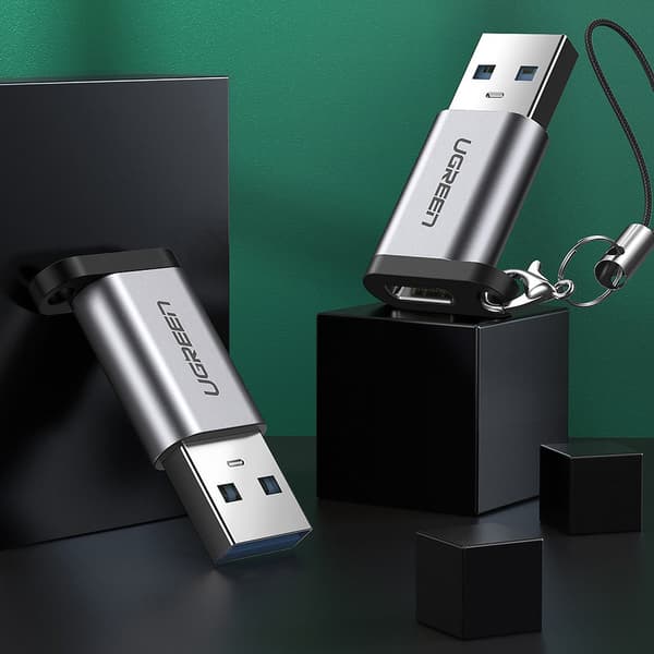Adapterstik fra USB-C til USB 5Gb/s grå