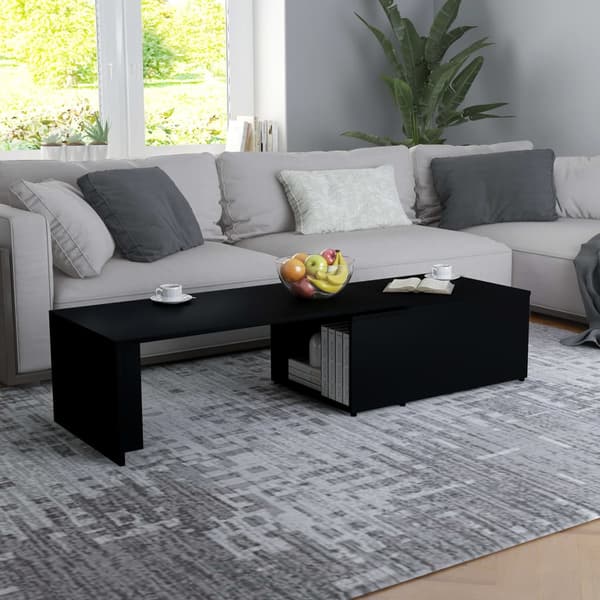 vidaXL sofabord, sort, 150x50x35 cm, spånplade