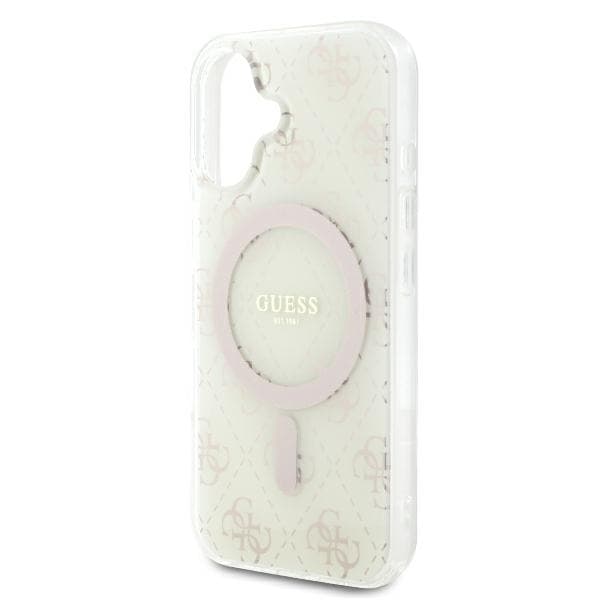Guess IML 4G Baggrund MagSafe-etui til iPhone 16 Plus, Hvid