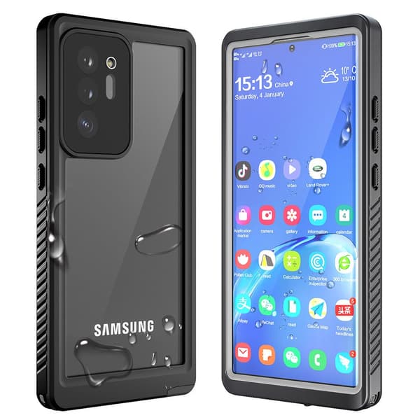 IP68 Vandtæt Etui til Samsung Galaxy Note 20 Ultra, Sort