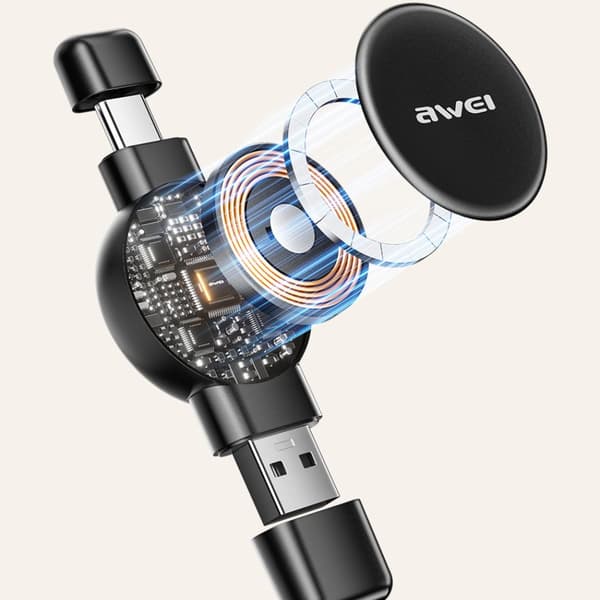 AWEI Oplader til Apple Watch/Samsung Watch W26 Sort