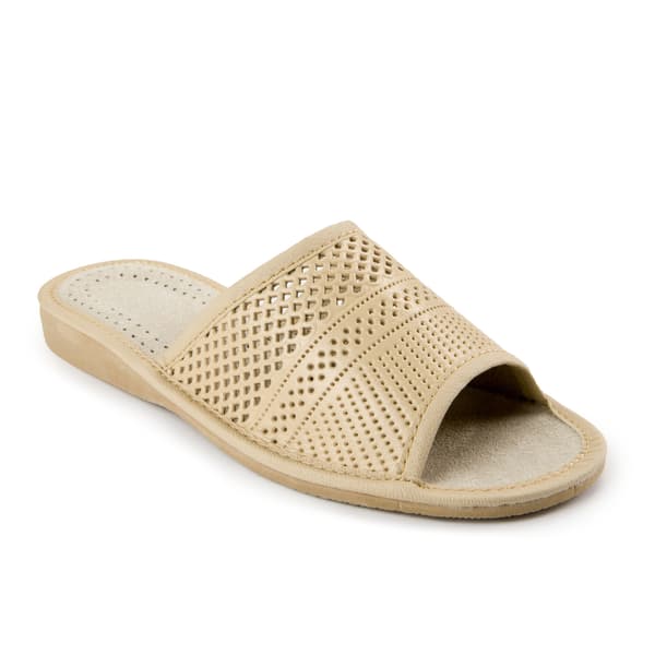 Damtofflor beige ecru damtofflor i läder storlek 41
