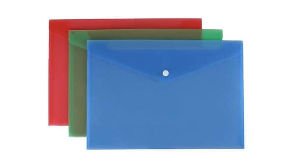 A4 satin kuvertmappe mix (12 stk.)