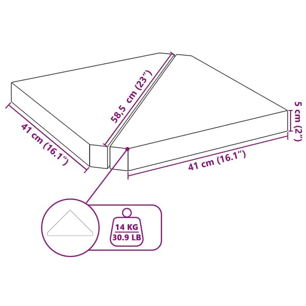 vidaXL Paraplyvikter, 2 st, grå granit, triangulära, 14 kg