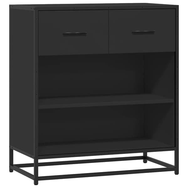 vidaXL kommode, sort, 68x35x76 cm, træ og metal