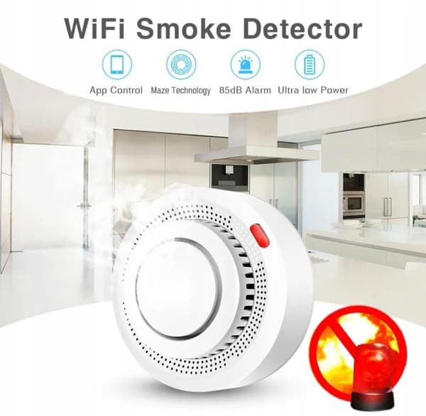 SORT Tuya Smart Trådløs Wi-Fi Røgdetektor Sensor